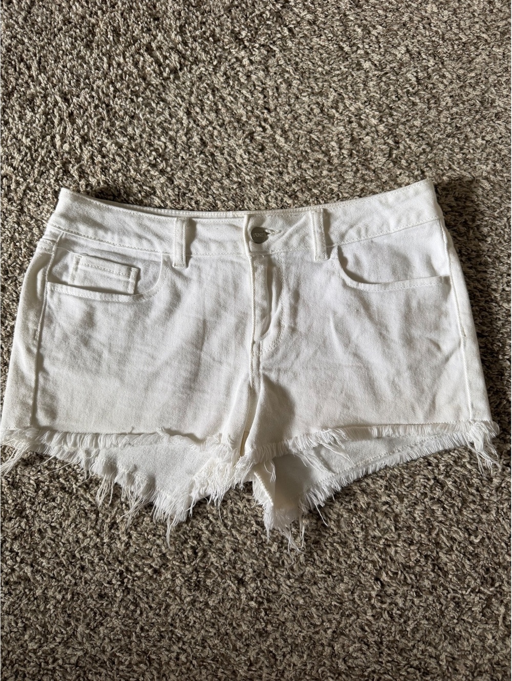 PINK Victoria's Secret White Denim Cutoff Shorts Size 6